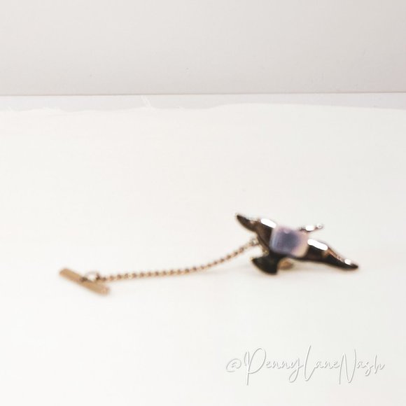 Vintage Other - Vintage Bird w/ Blue Stone Tie Tack Chain
